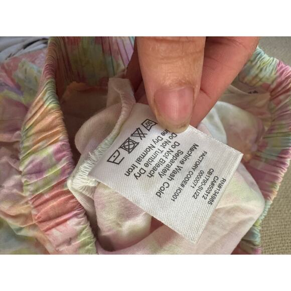 For Love & Lemons Kenney Floral Cotton Lounge Shorts Pastel Watercolor Print XS - Picture 7 of 11